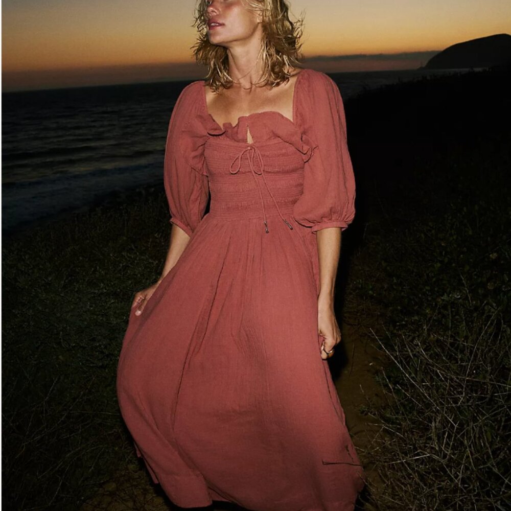 NWOT Free People Oasis Midi Dress Auburn Sz M
